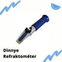 Moder ročni refraktometer z madžarskim napisom »Dinnye Refraktométer«.